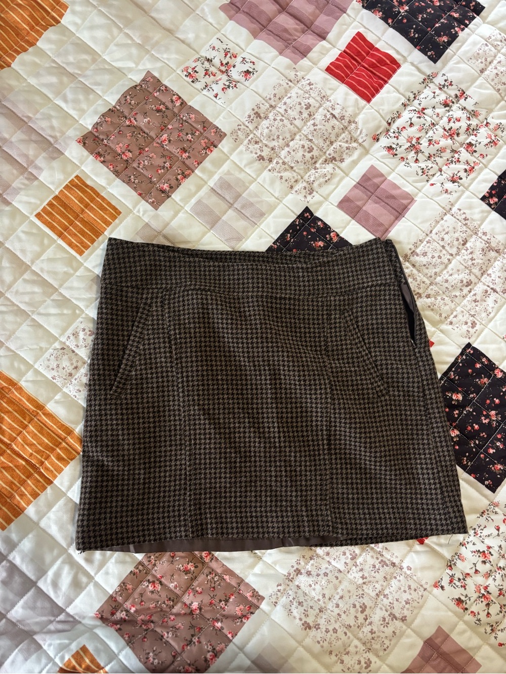 The Limited Brown Houndstooth Mini Skirt